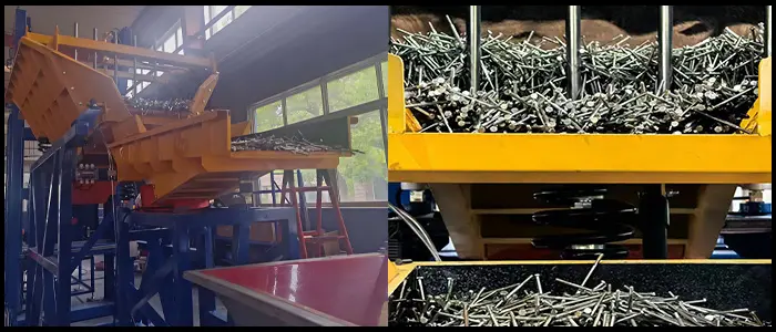 Industrial vibrating feeder for hardware fasteners robust wear-resistant structure conveying bolts nuts